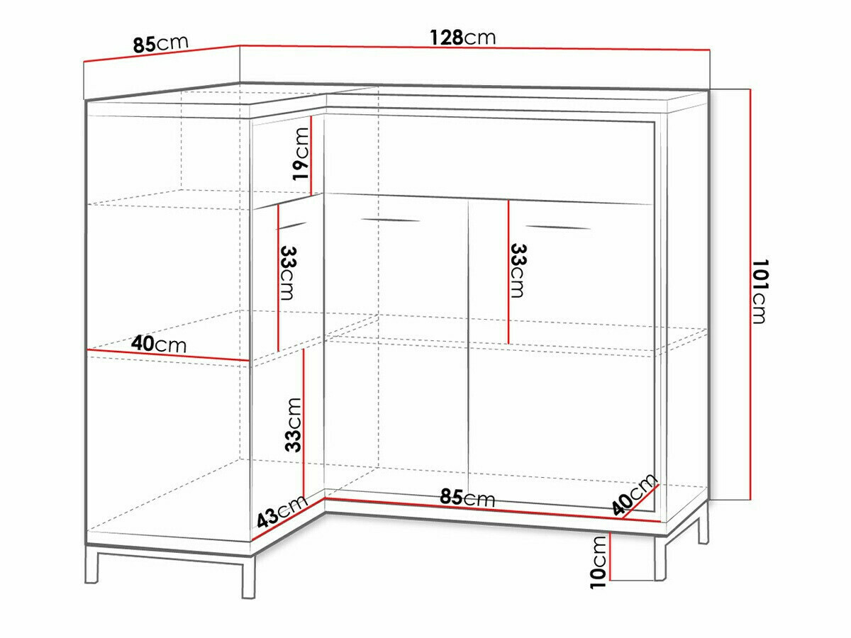 Commode d'angle Etrmoni 106 (Clair bois)