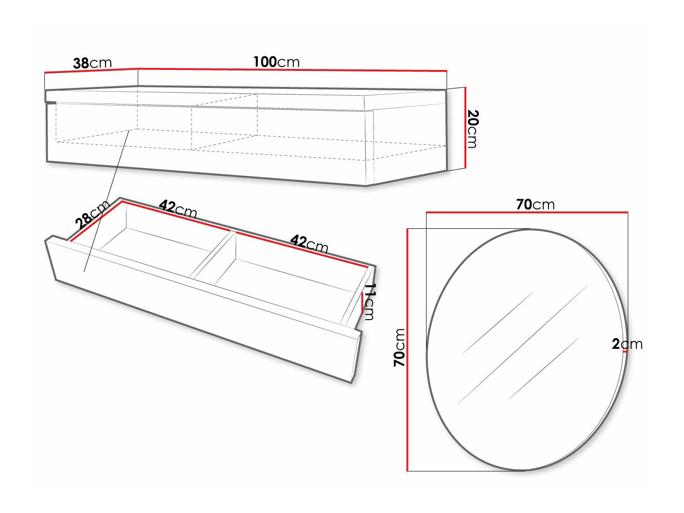 Coiffeuse Delpher I (Blanc + Blanc brillant)