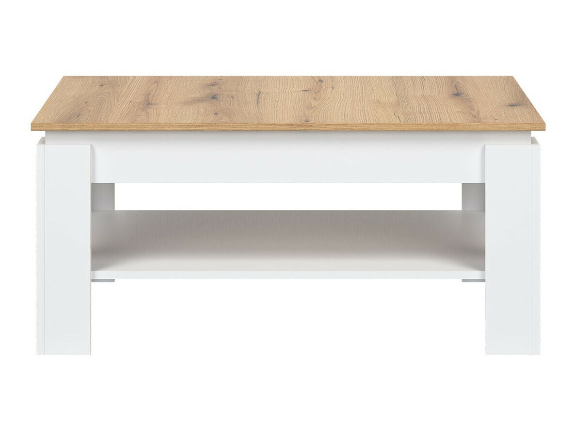 Table basse Catelbi 115 (Blanc + Chêne)