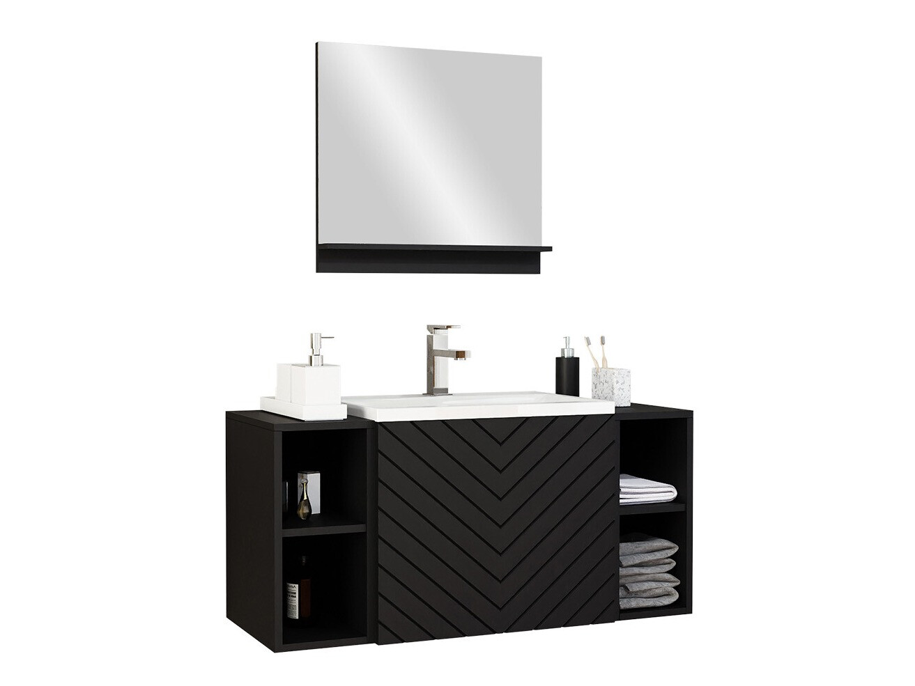 Ensemble de salle de bain Comfivo Delphinus IX (Noir + Graphite)