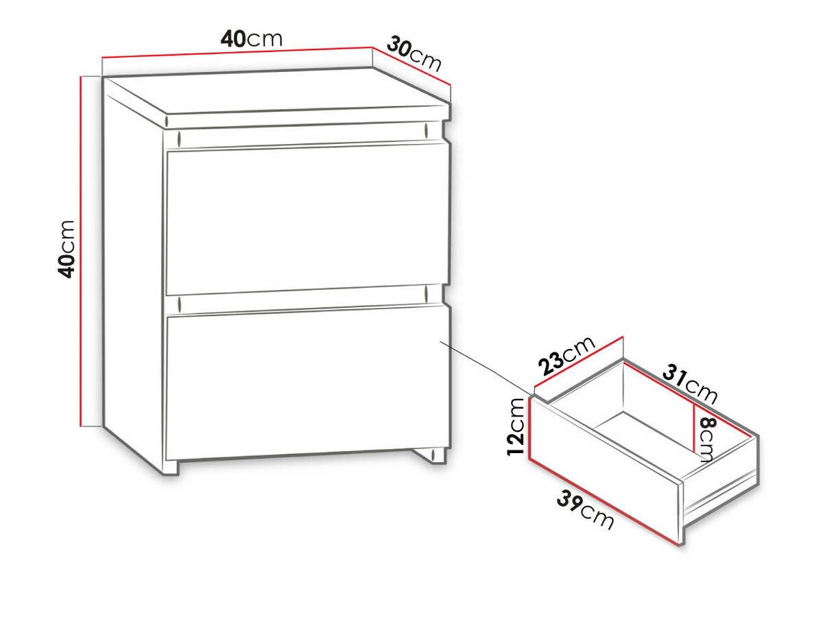 Table de chevet Comfivo Structor I (Blanc)