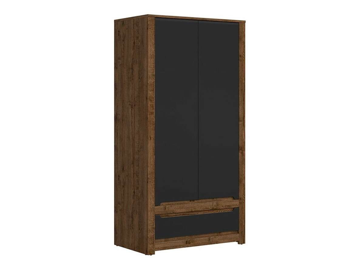 Armoire Ophevaru 109 (Noir mat + April chêne)