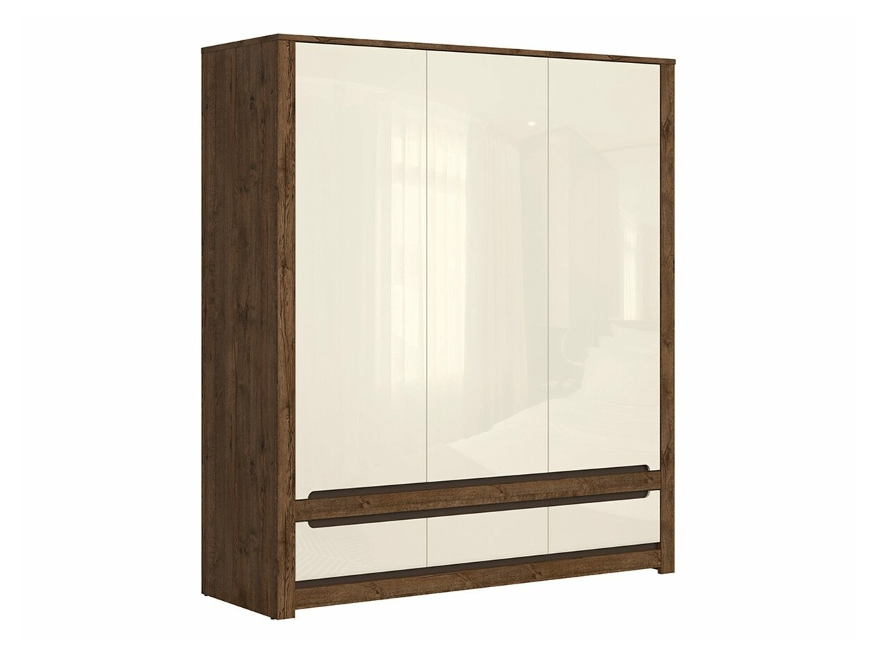 Armoire Ophevaru 119 (Crème brillante + April chêne)