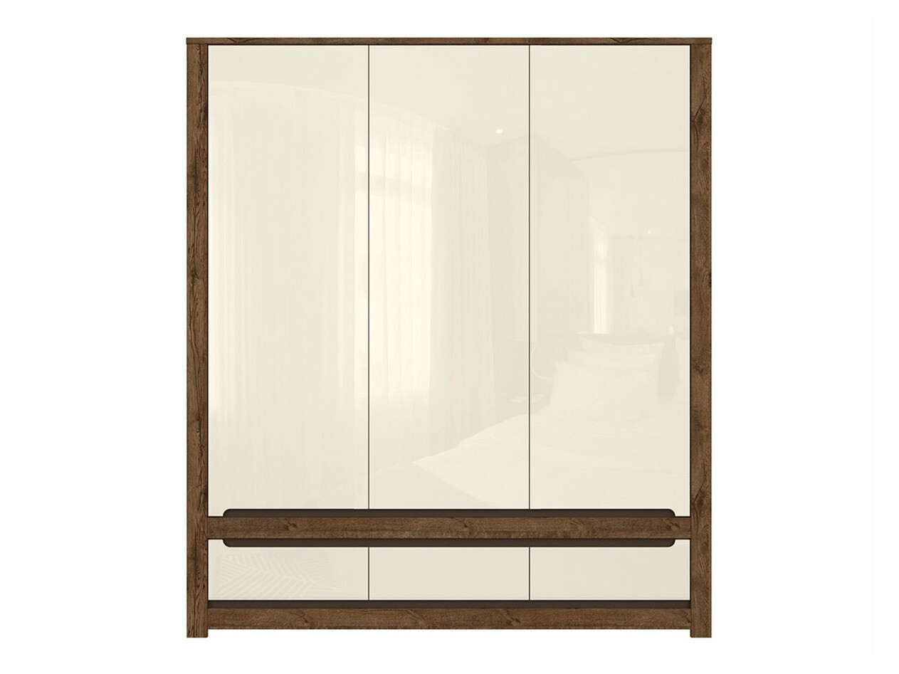 Armoire Ophevaru 119 (Crème brillante + April chêne)