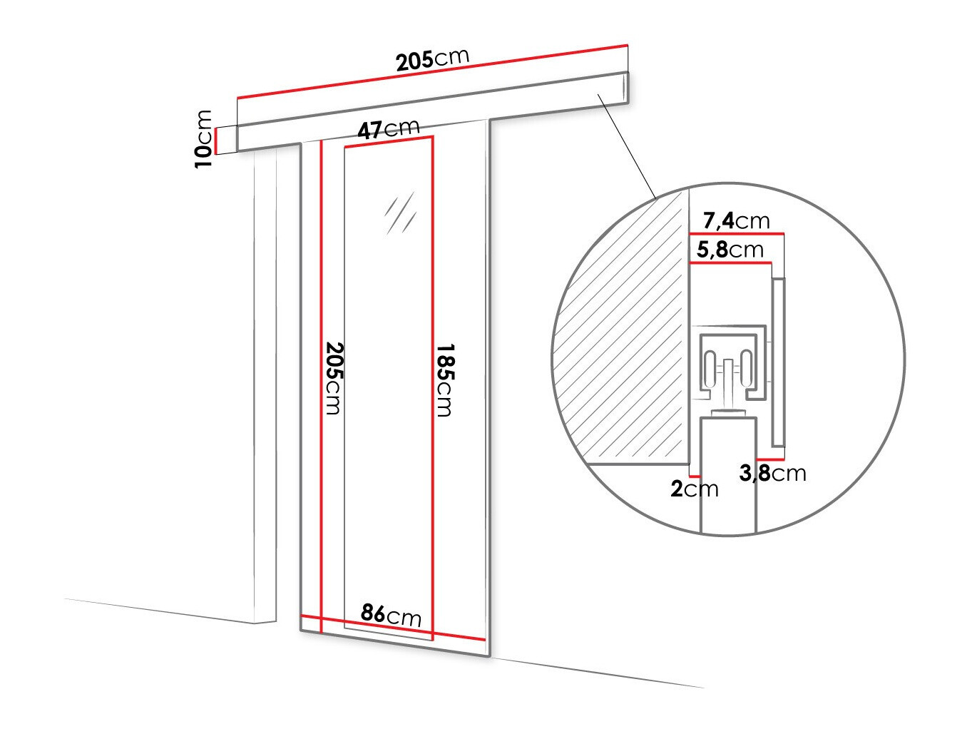 Porte coulissante Closico Materia IV (Sonoma chêne)
