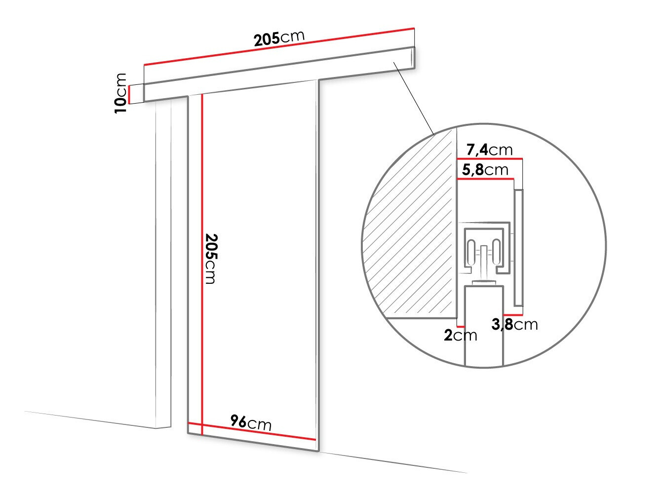 Porte coulissante Closico Portalis I (Blanc)
