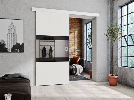 Porte coulissante Dover 174 (Blanc + Noir)