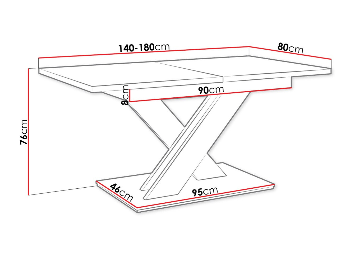 Table Decium (Blanc + Béton)