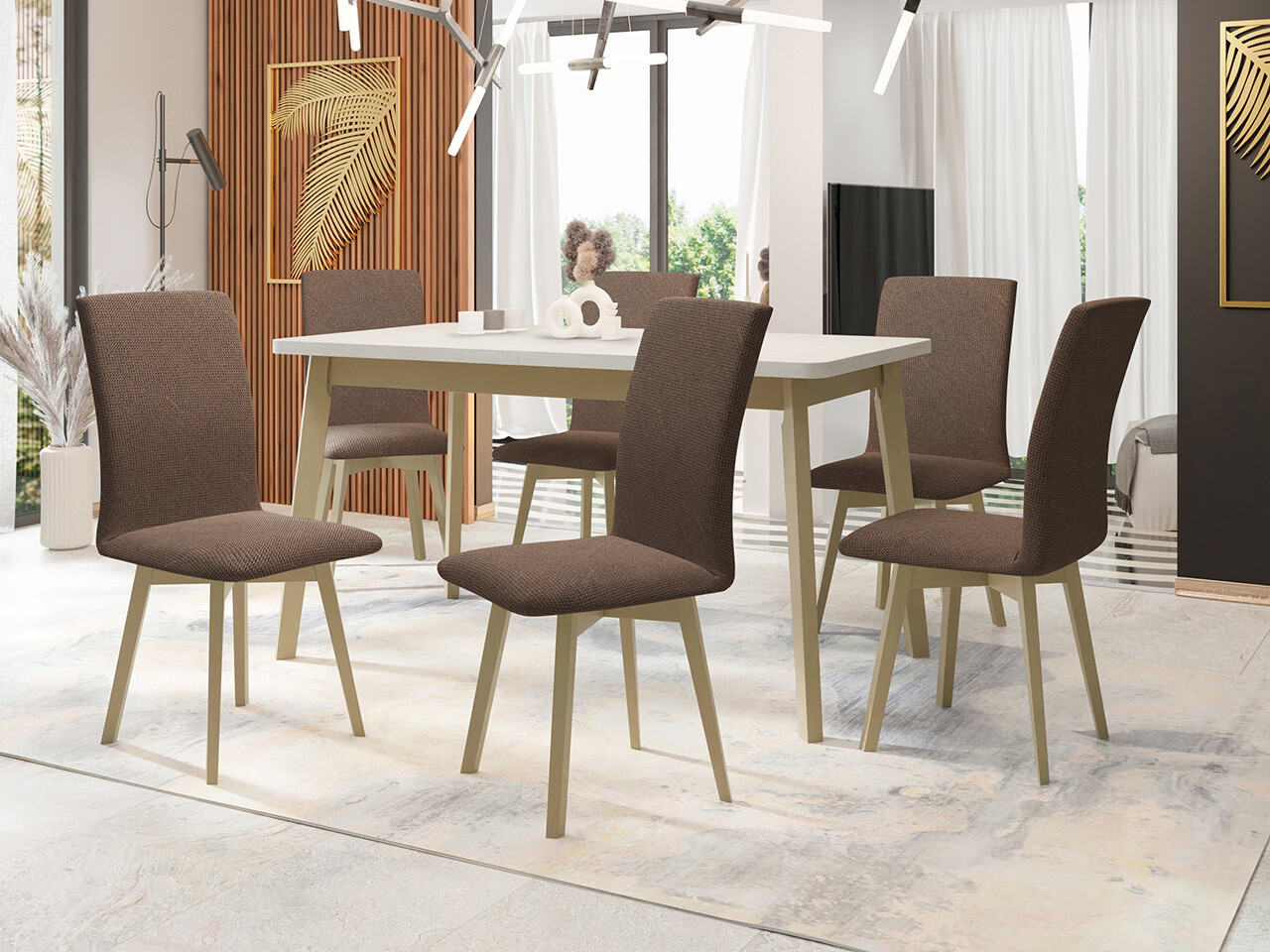 Salle à manger complète Victorville 323 (Sonoma chêne)