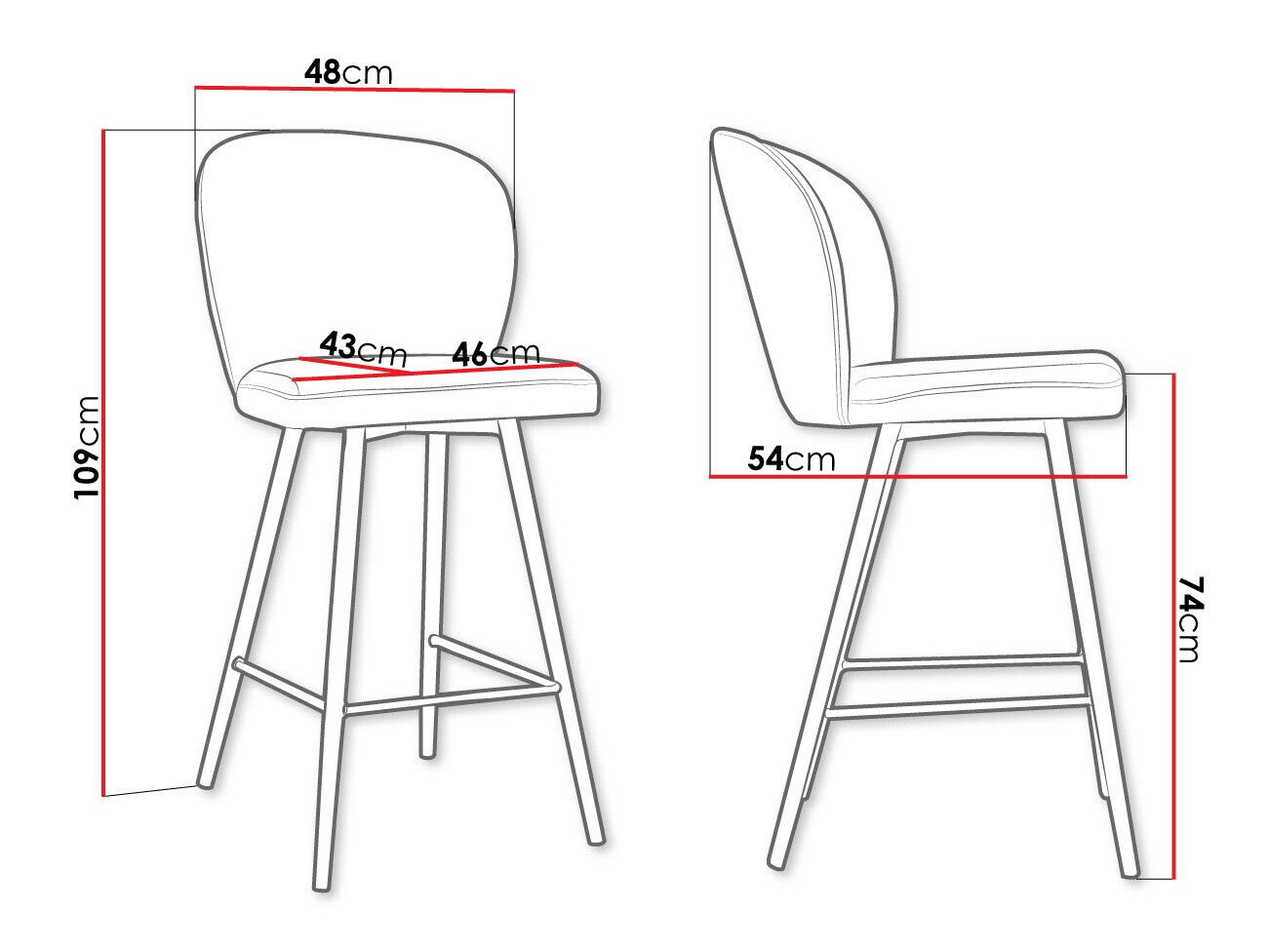Chaise de bar Jackson 101 (Magic Velvet 2250)