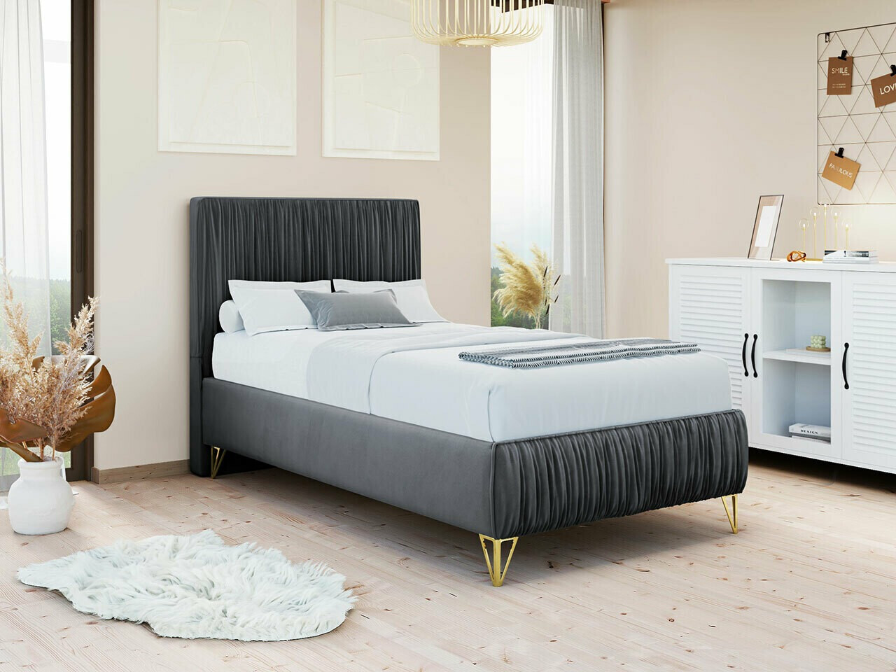 Lit continental Logan 112 (Amor Velvet 4321)