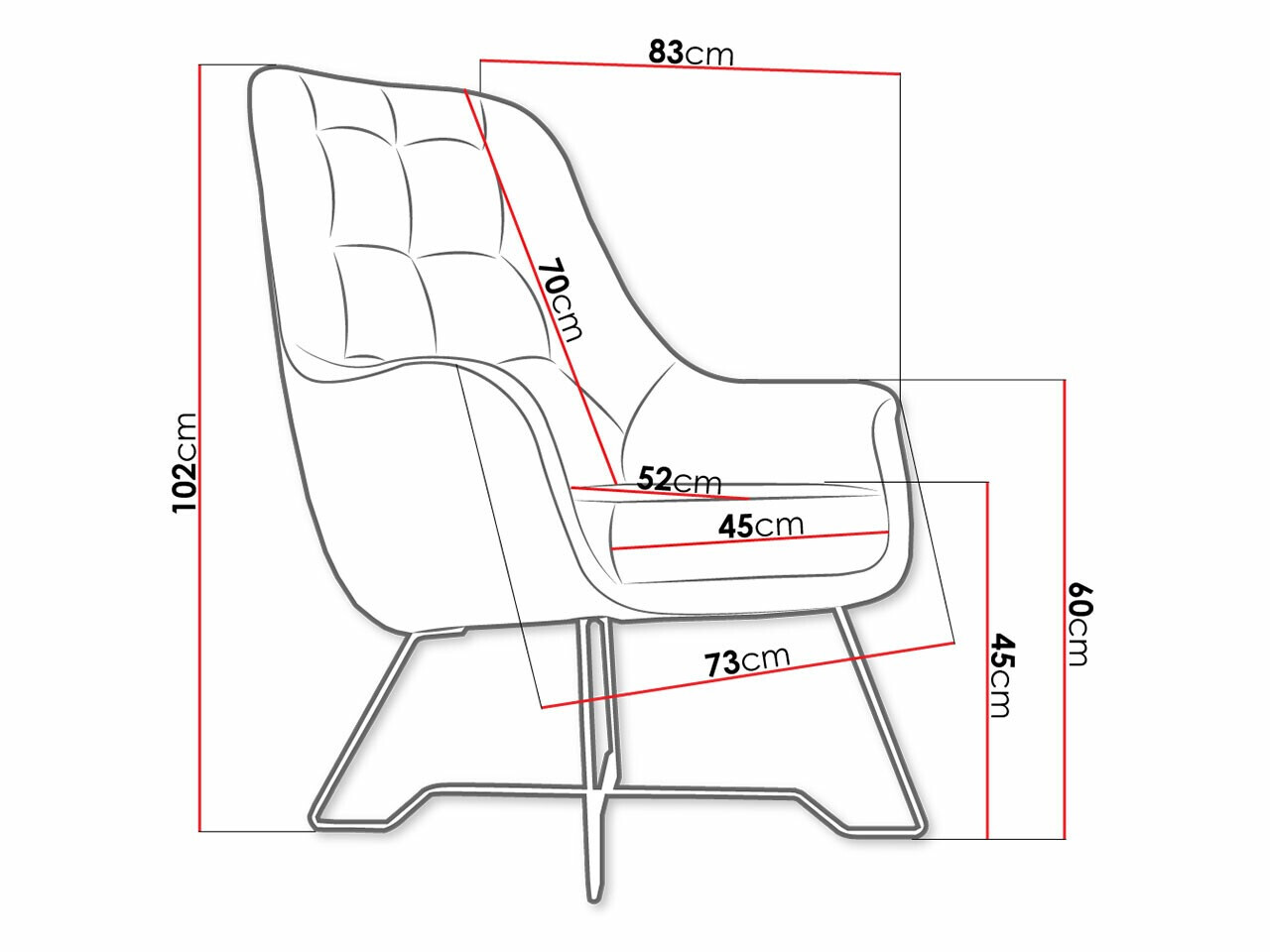 Fauteuil Kingston 135 (Velluto 10)