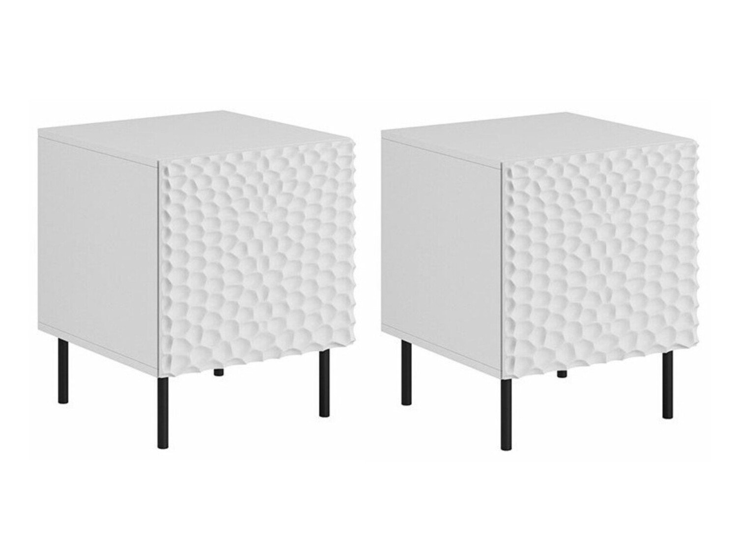 Ensemble de tables de chevet Charlotte 172 (Blanc + Noir)