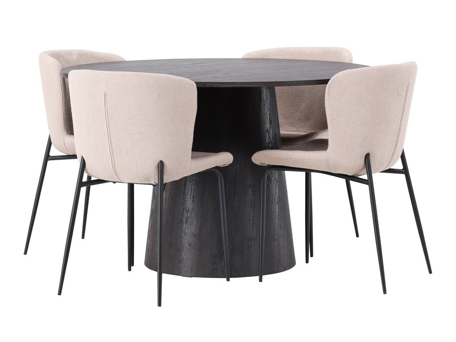 Salle à manger complète Dallas 4257 (Beige + Noir)