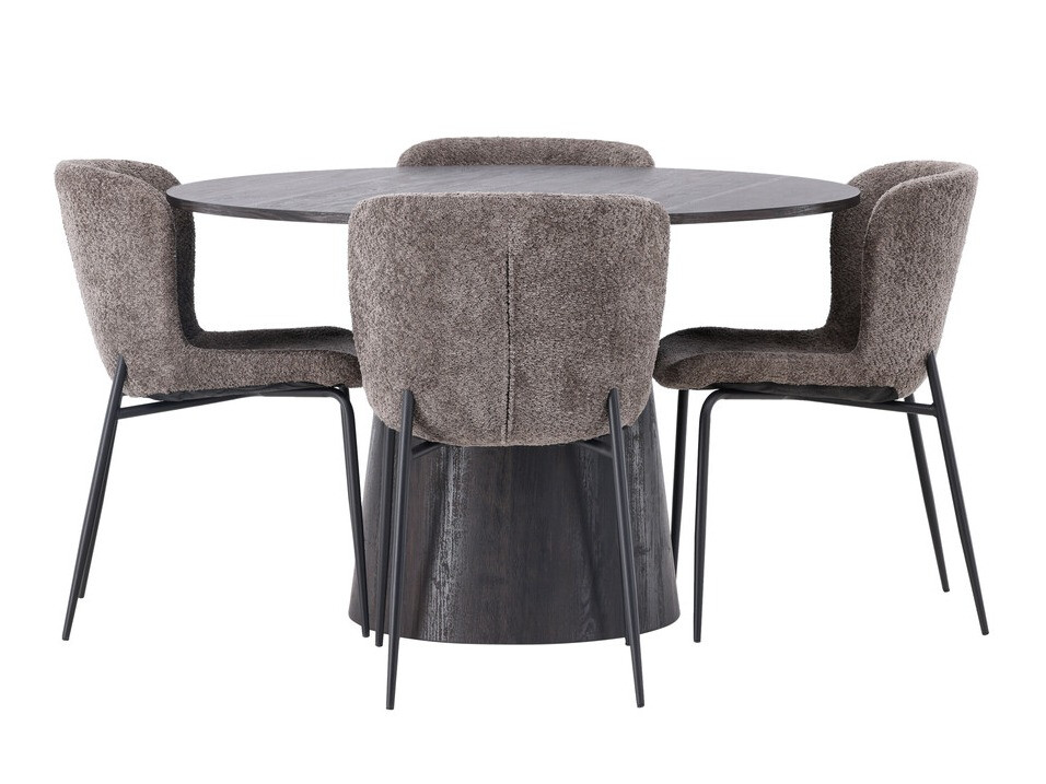 Salle à manger complète Dallas 4257 (Marron + Noir)
