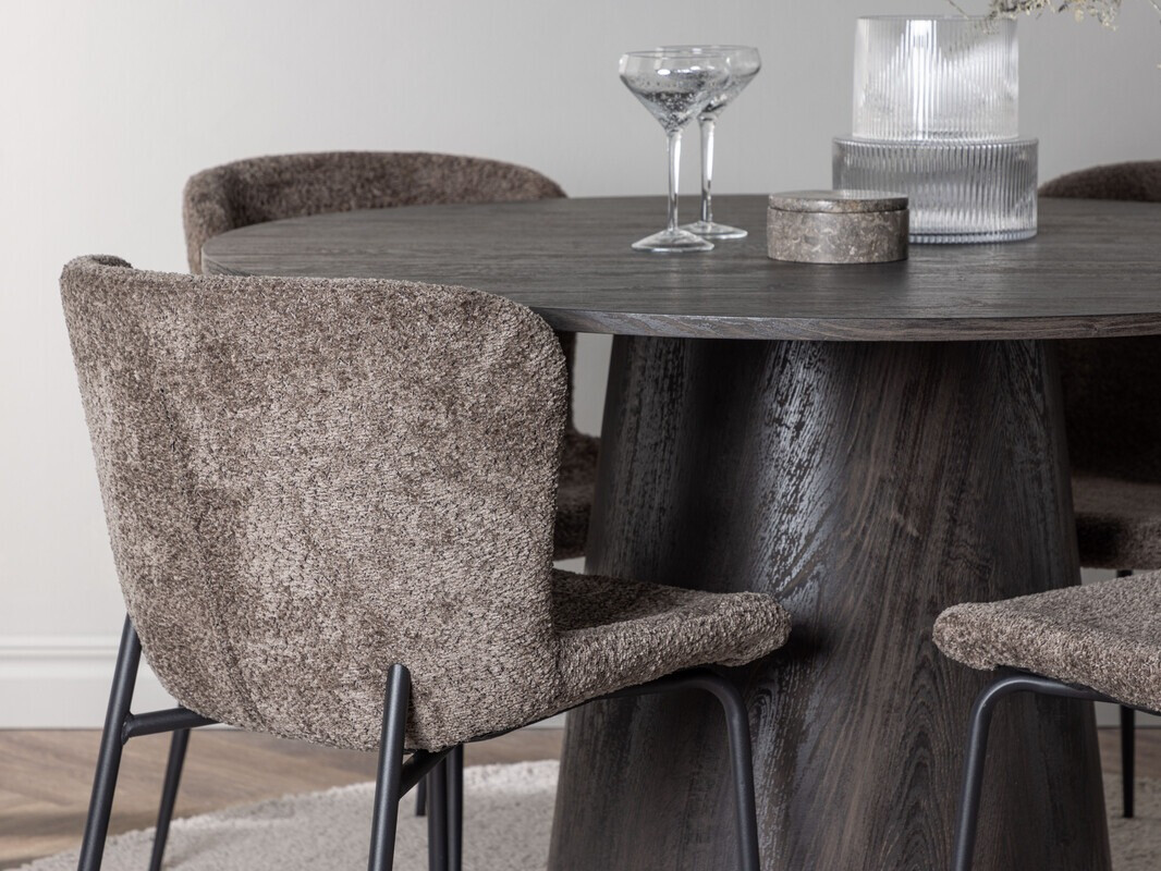 Salle à manger complète Dallas 4257 (Marron + Noir)