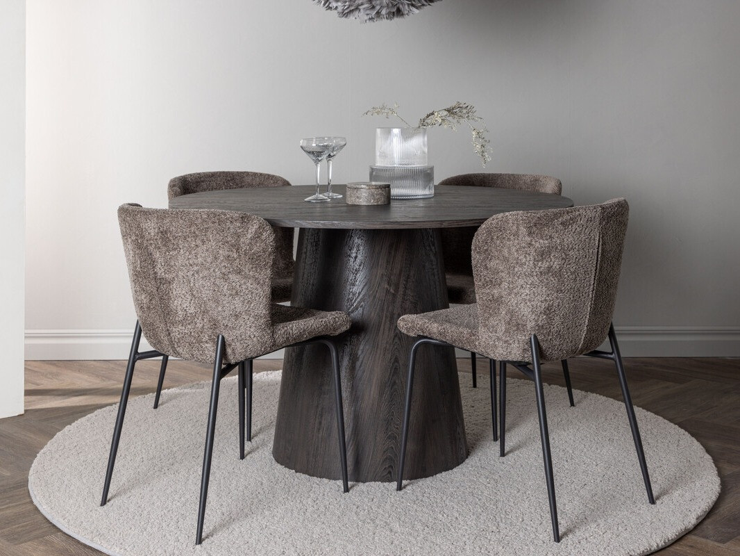 Salle à manger complète Dallas 4257 (Marron + Noir)
