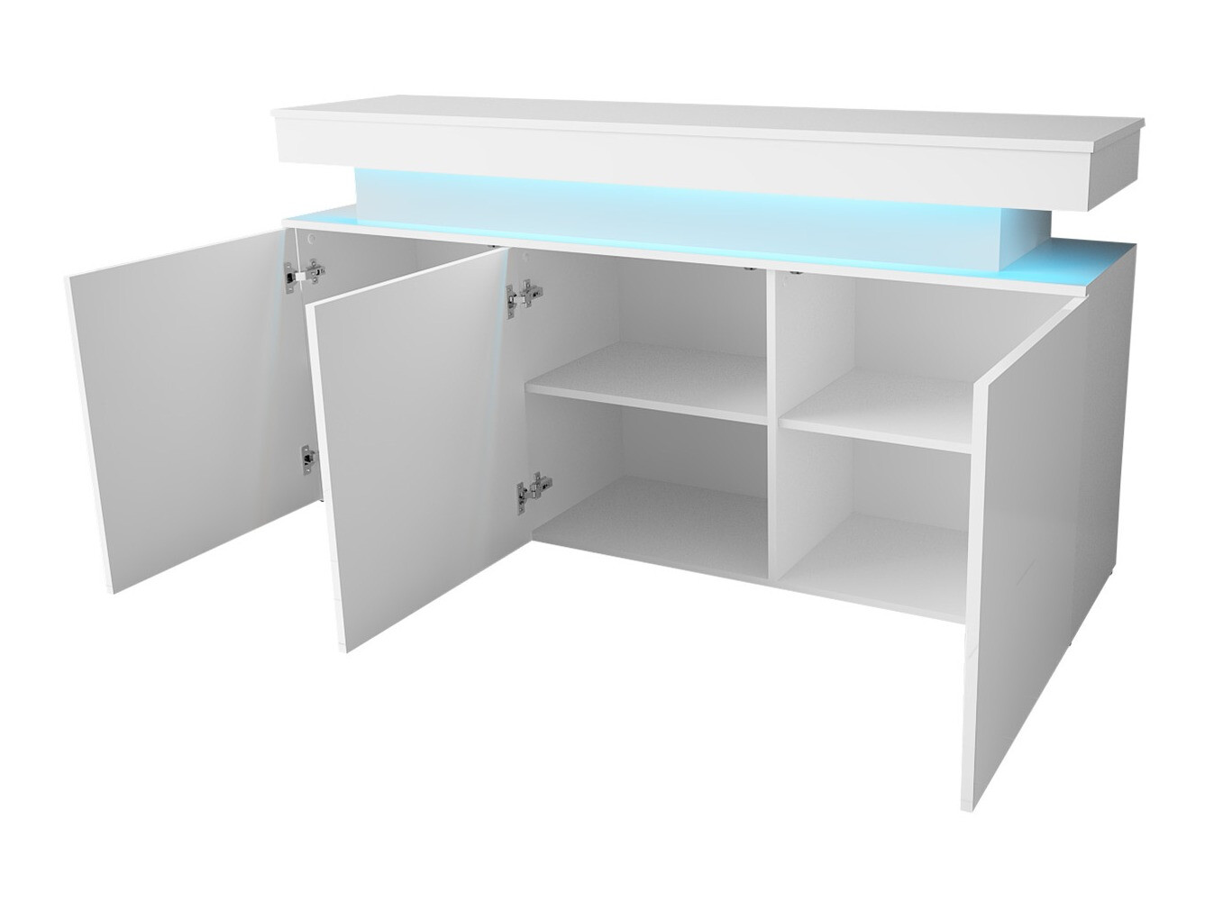 Ensemble de salon Monfero (Blanc + Blanc brillant)