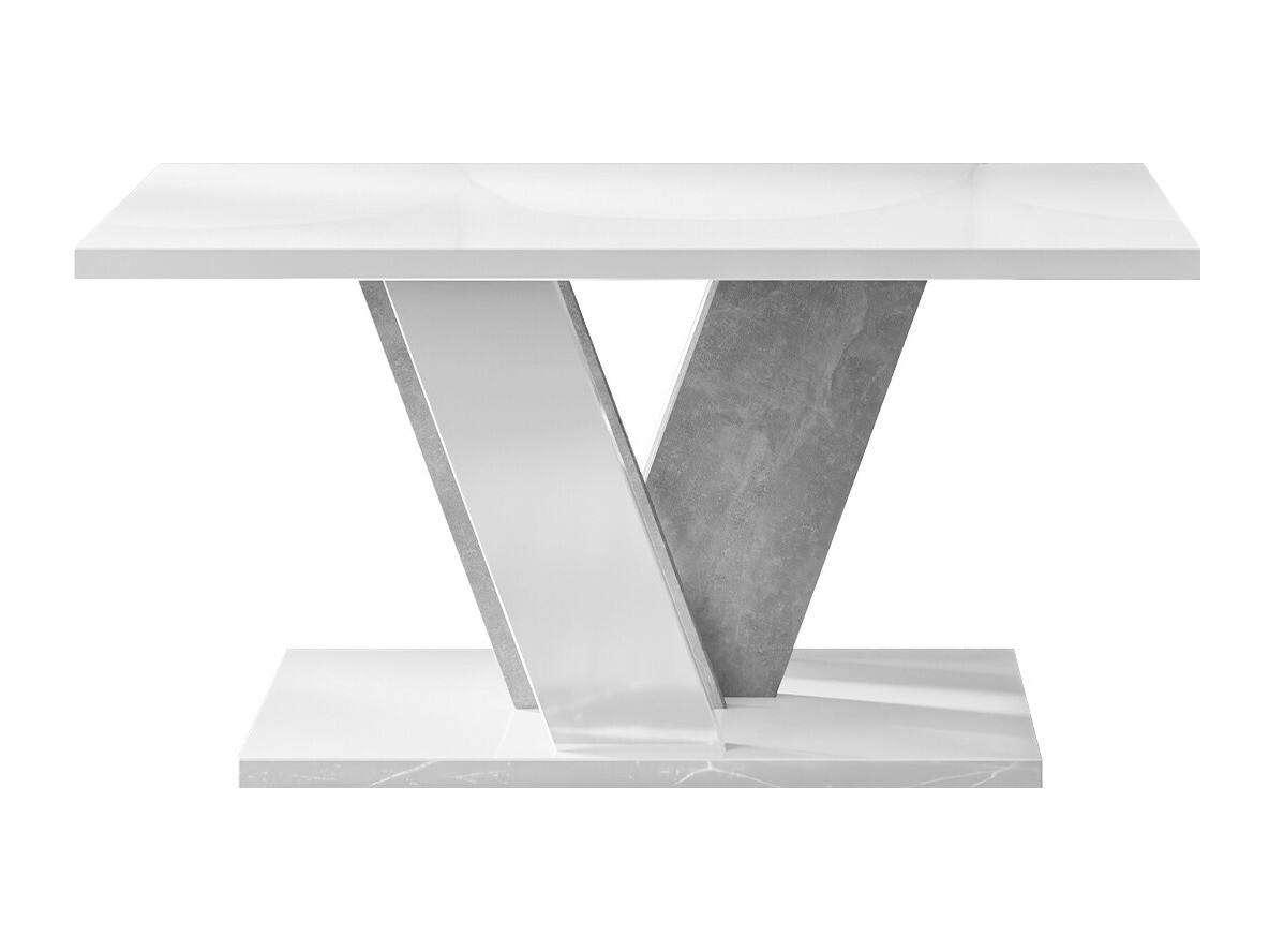 Table basse Goodyear 128 (Blanc brillant + Gris)