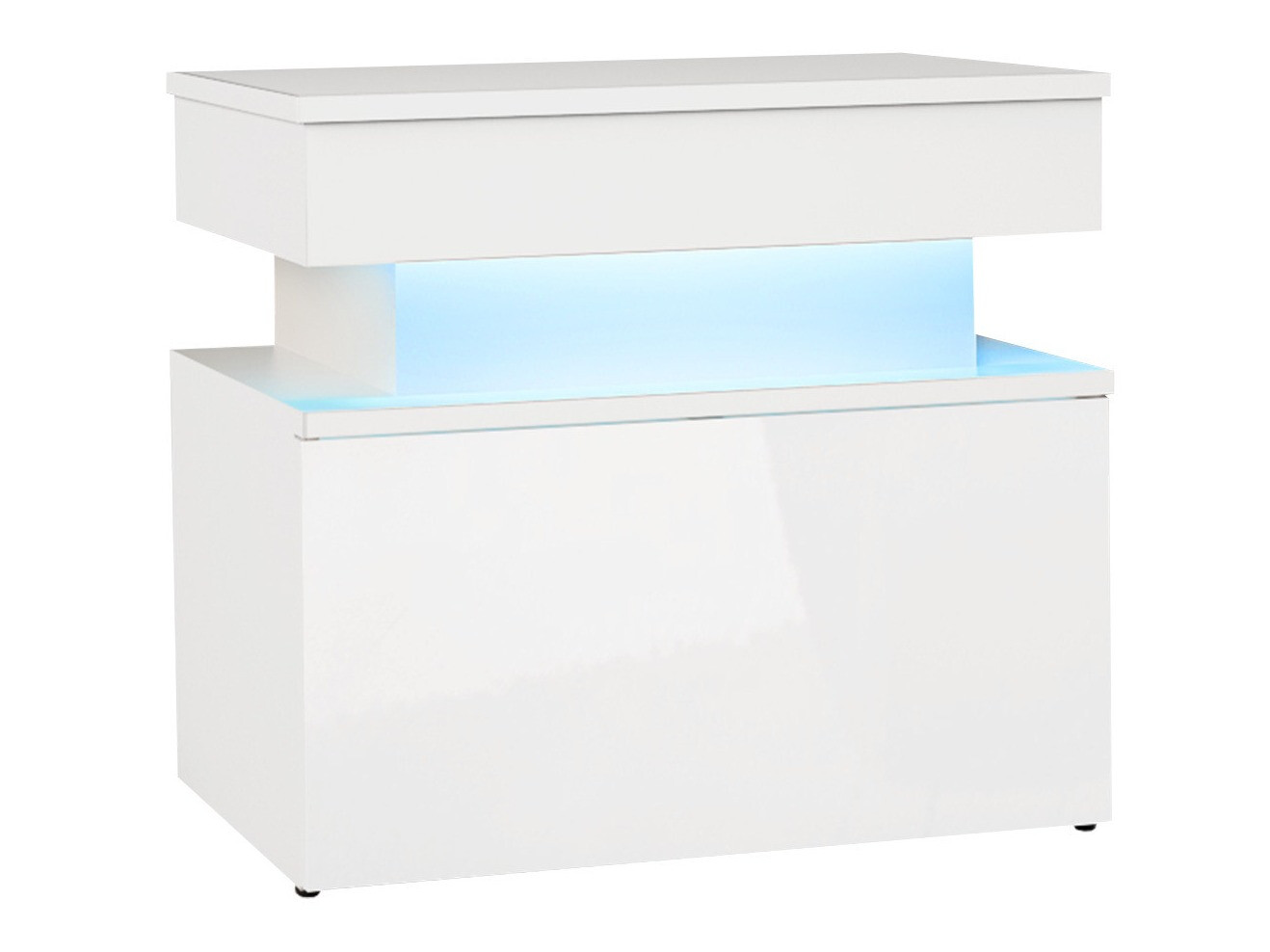 Table de chevet Monfero 102 (Blanc + Blanc brillant)