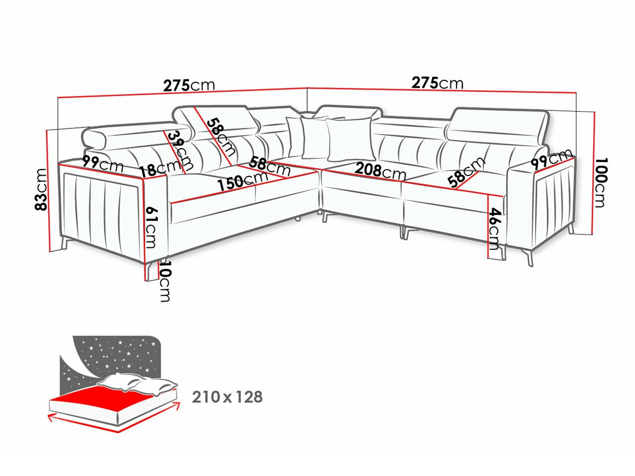 Canapé d'angle Sarasota 152 (Mono 231 + Botanical 36)