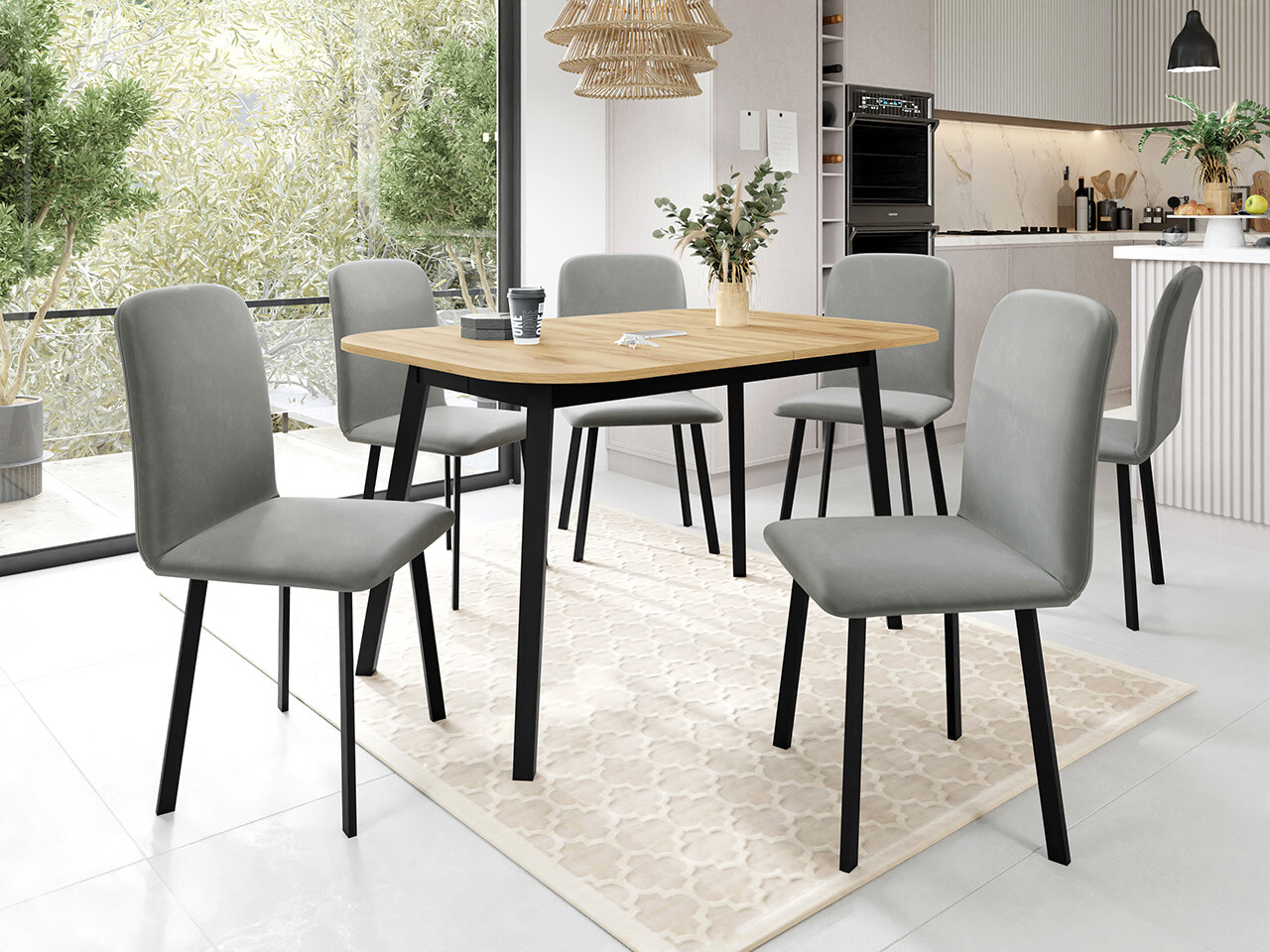Salle à manger complète Edmond 117 (Amor Velvet 4318)