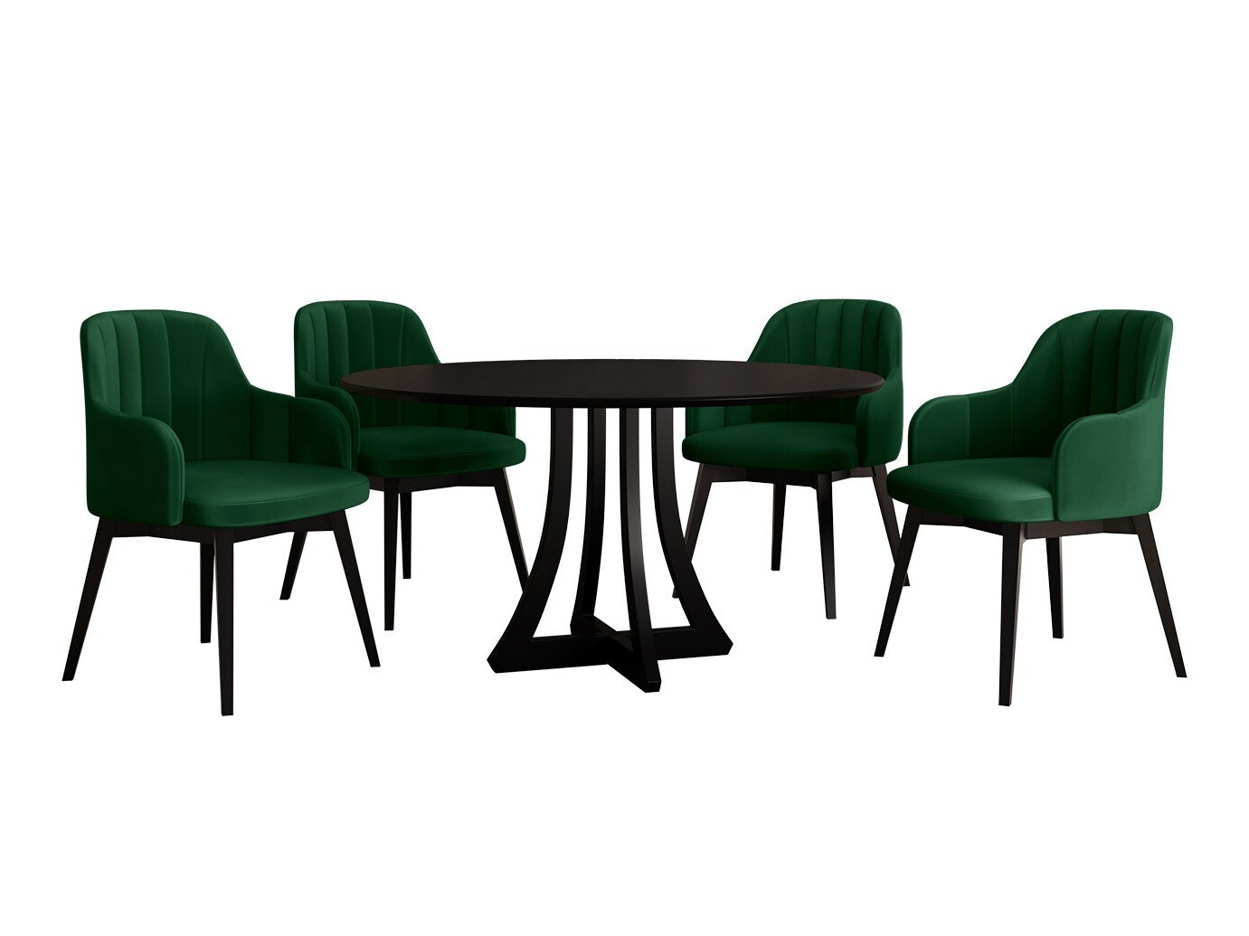 Salle à manger complète Racine 128 (Noir)