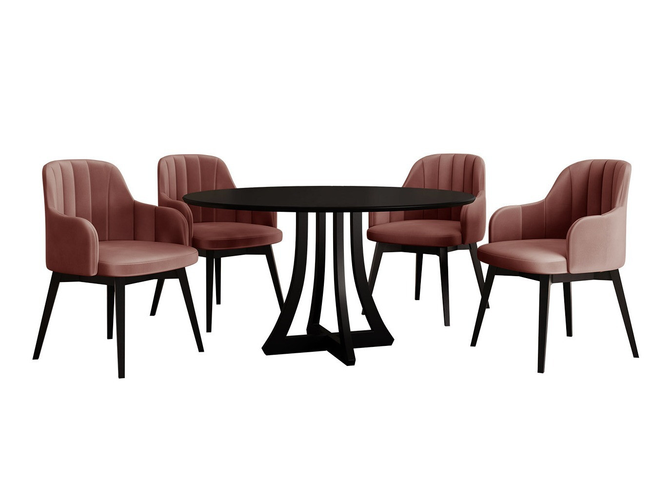 Salle à manger complète Racine 128 (Noir)