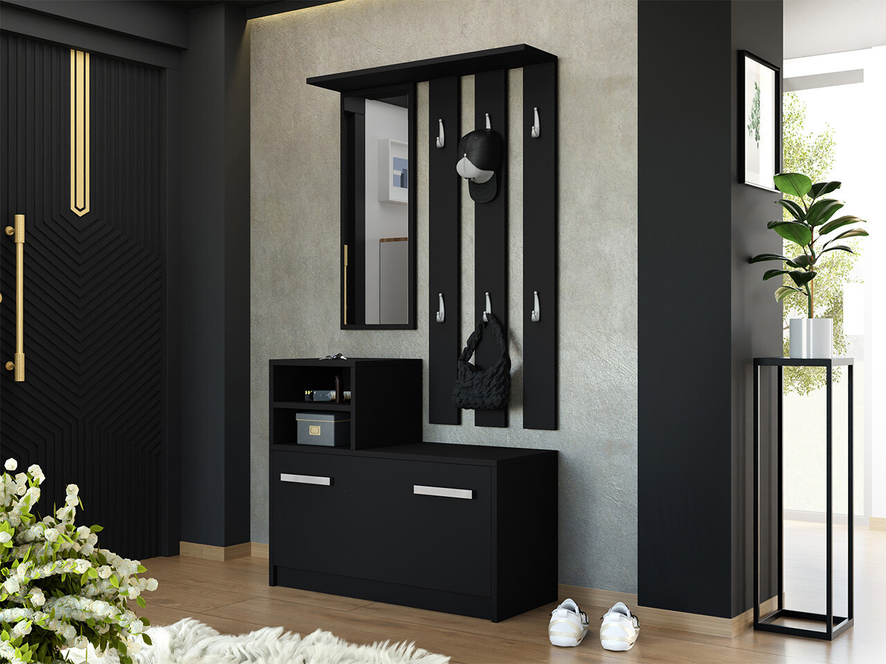 Meuble d'entrée Mandeville 100 (Noir)