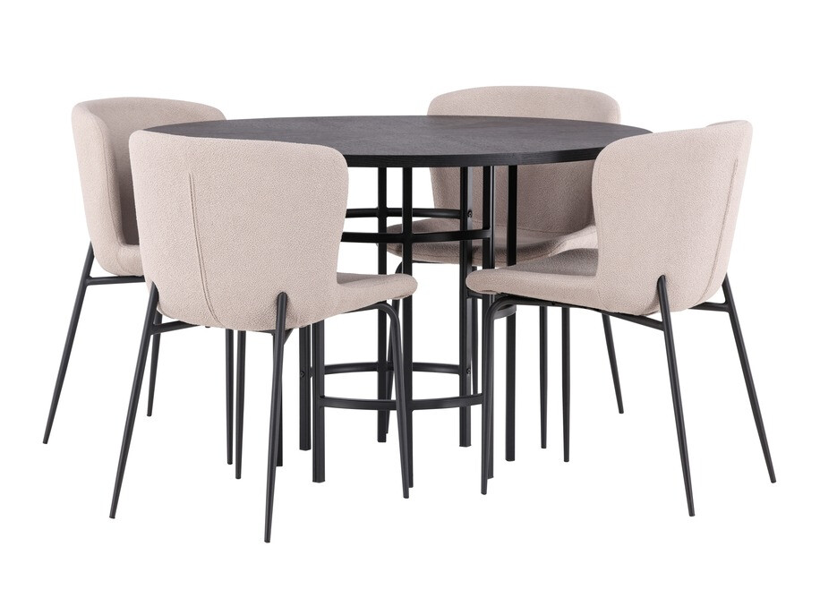 Salle à manger complète Dallas 4143 (Beige + Noir)
