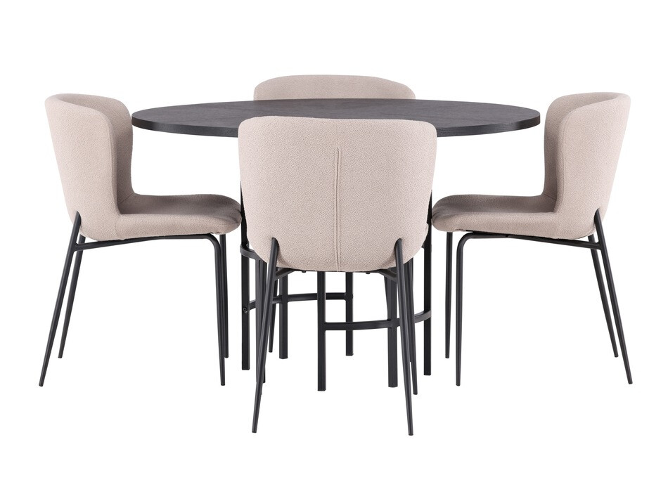 Salle à manger complète Dallas 4143 (Beige + Noir)