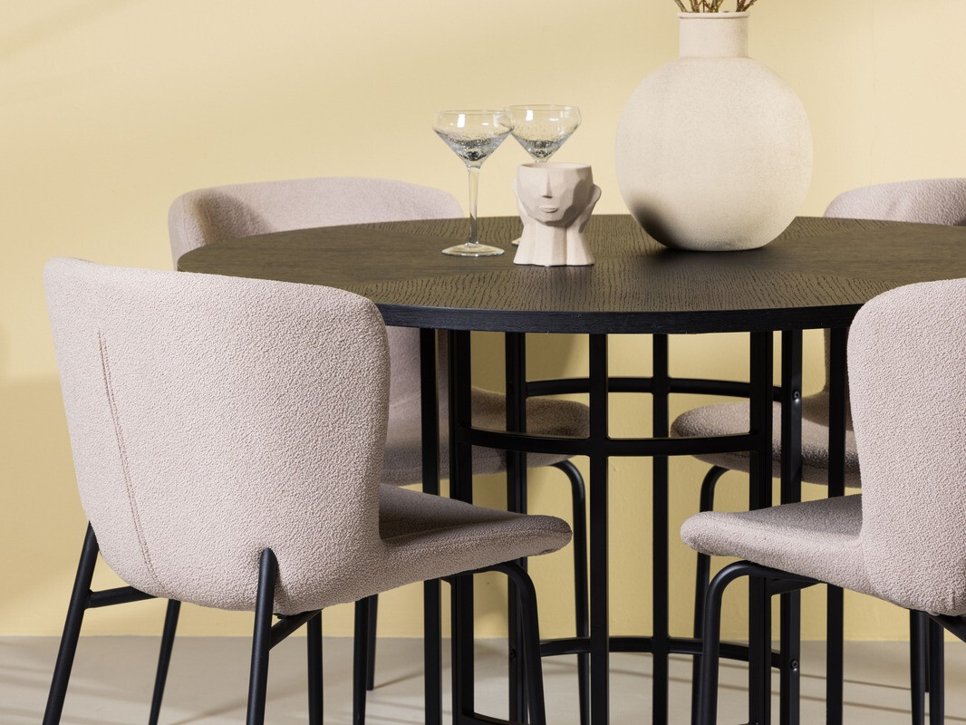 Salle à manger complète Dallas 4143 (Beige + Noir)