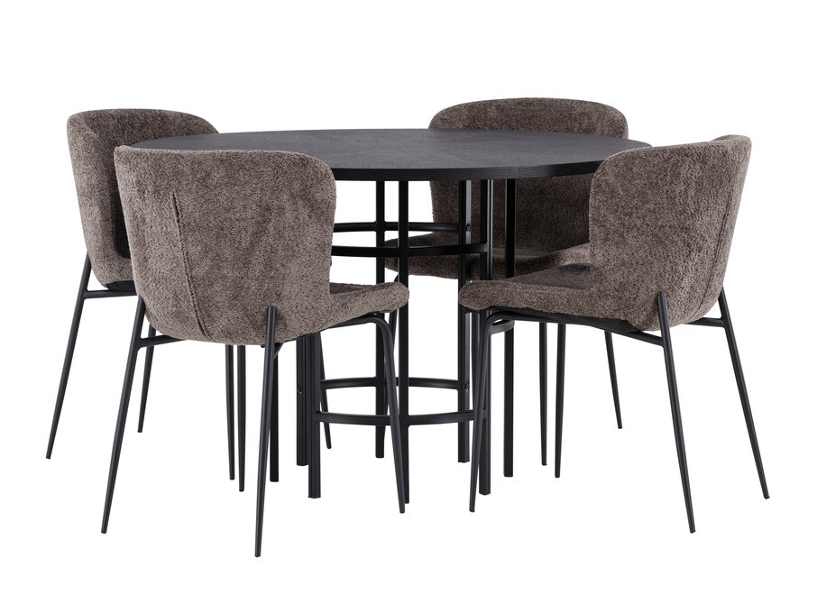 Salle à manger complète Dallas 4143 (Marron + Noir)