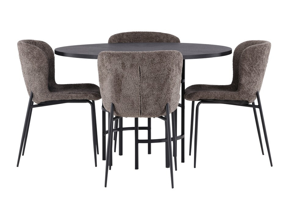 Salle à manger complète Dallas 4143 (Marron + Noir)