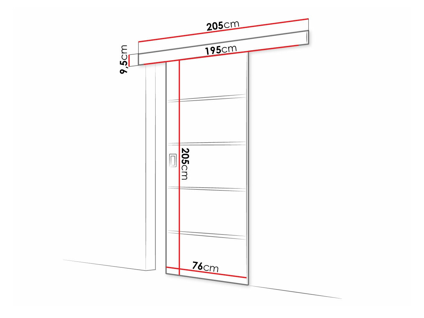 Porte coulissante Dover 214 (Sonoma chêne)