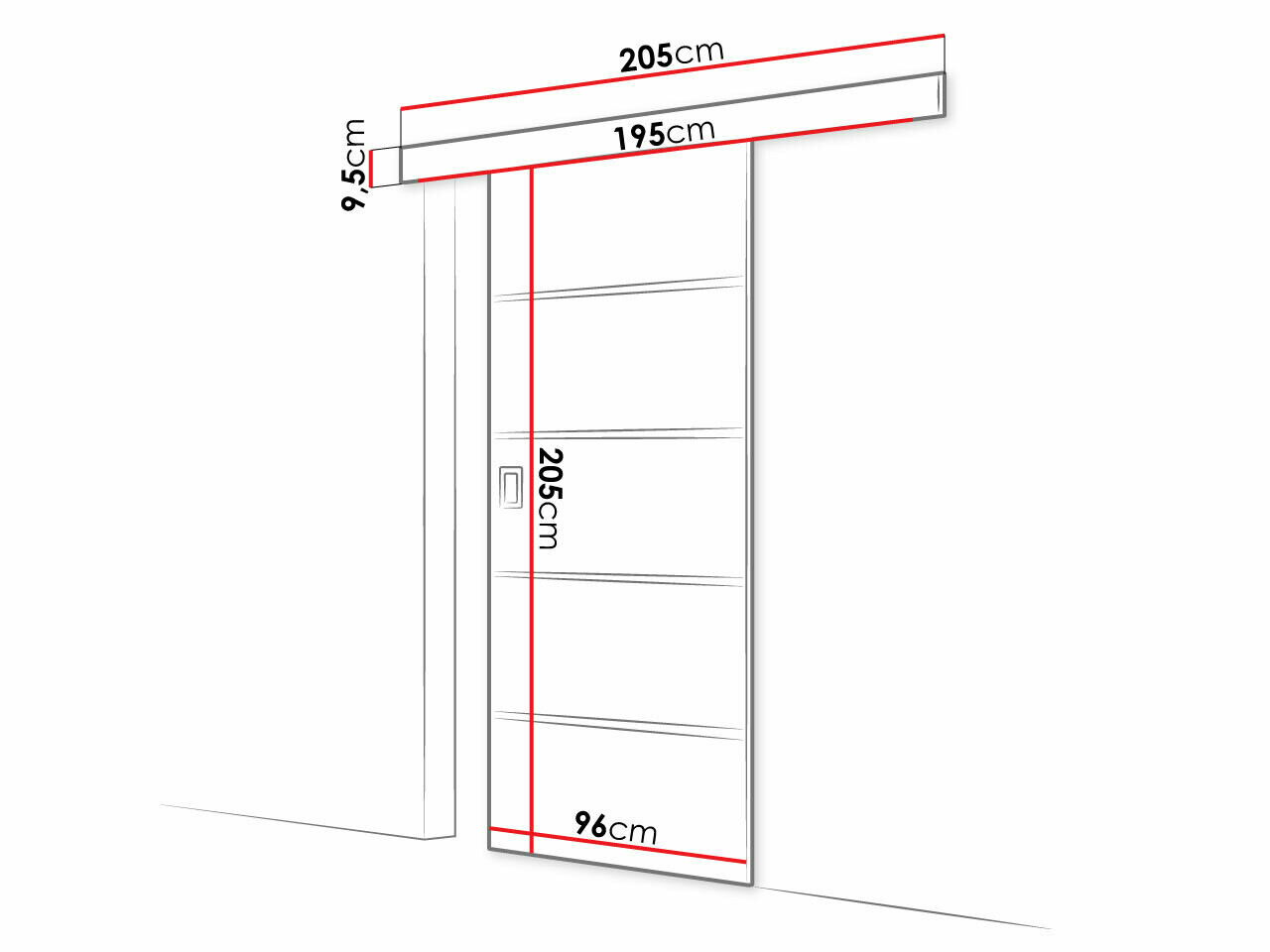 Porte coulissante Dover 172 (Graphite)