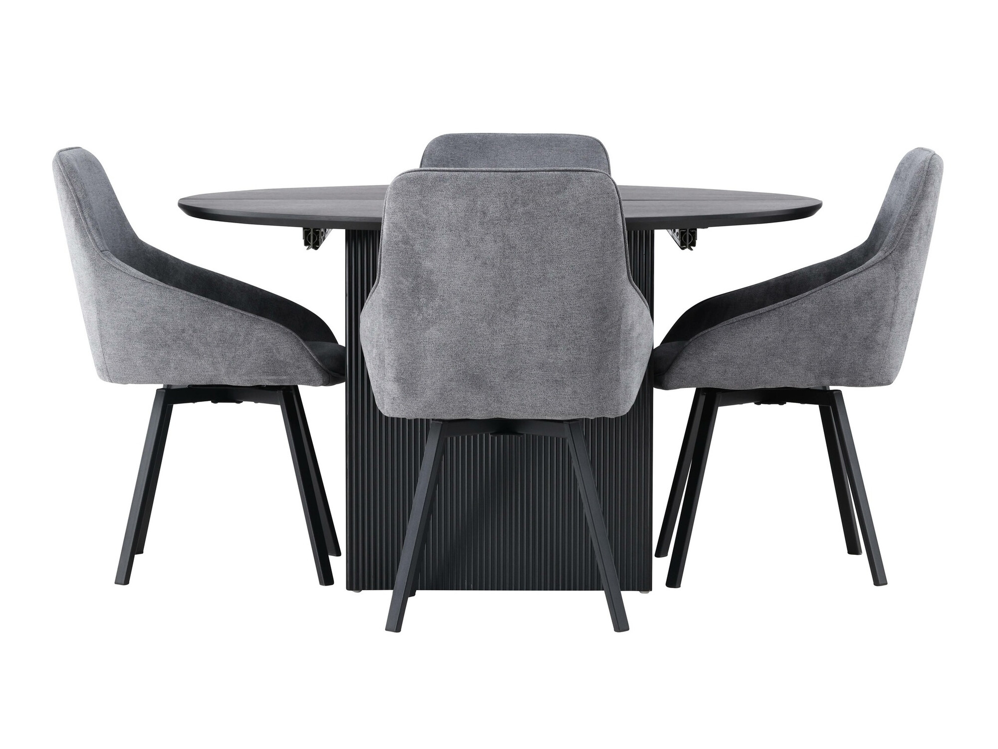 Salle à manger complète Dallas 4335 (Noir + Gris foncé)