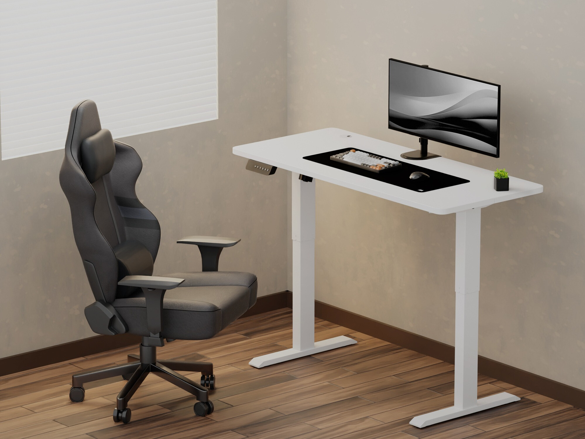 Bureau réglable en hauteur Lodi 100 (Blanc)