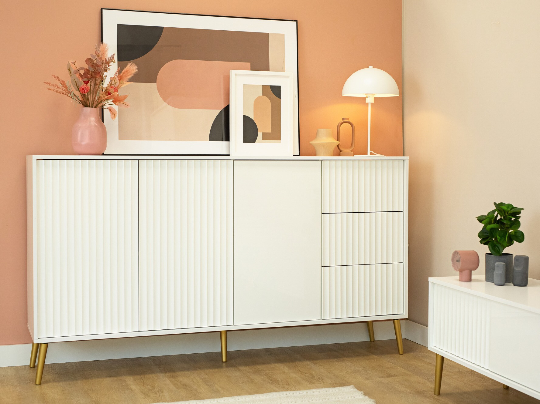 Commode Cirferi 102 (Blanc + Doré)