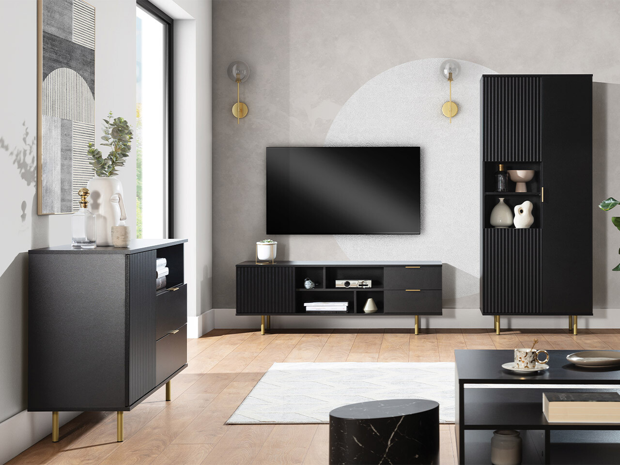 Ensemble de salon Decus II (Noir)
