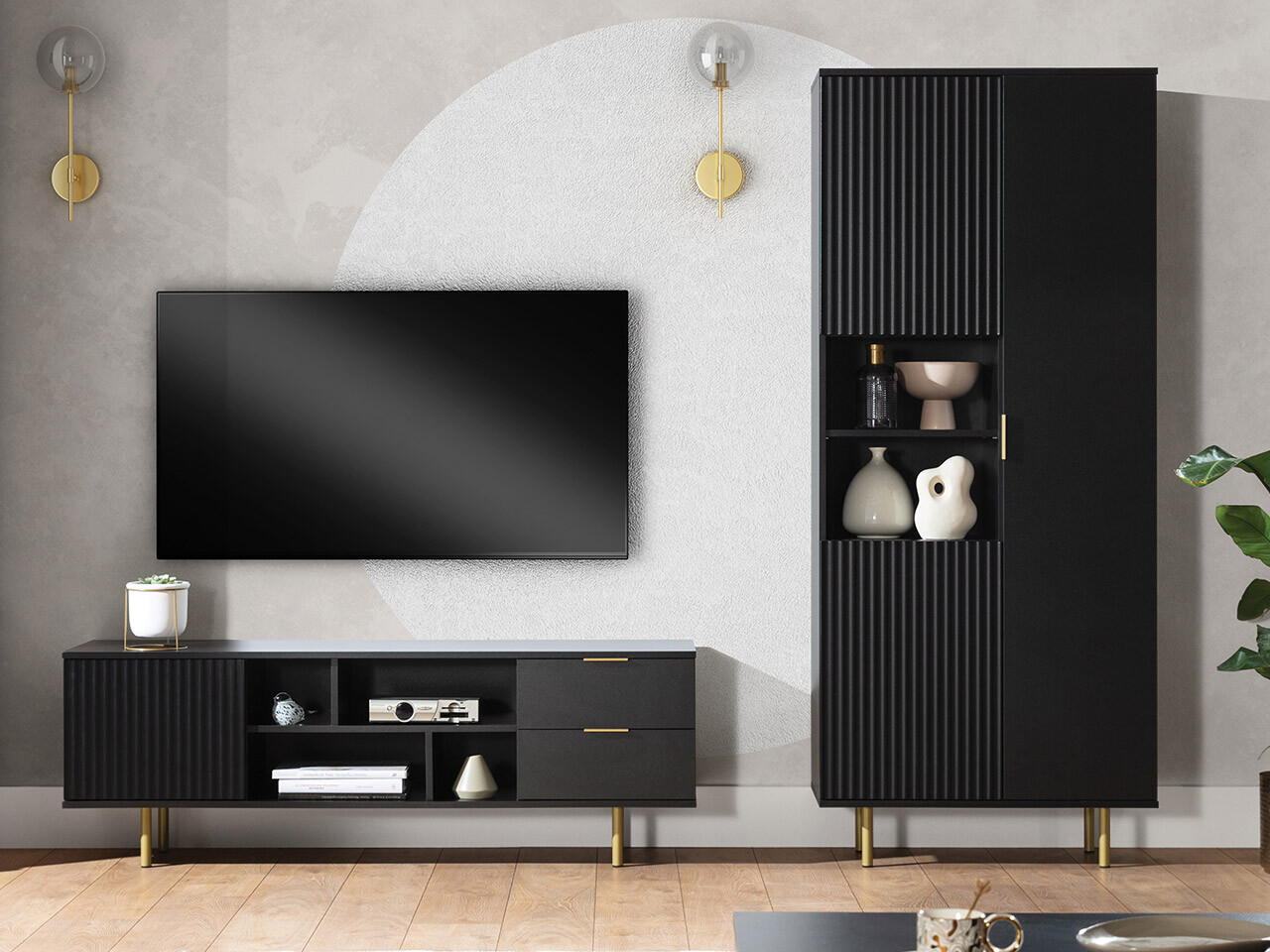 Ensemble de salon Decus III (Noir)