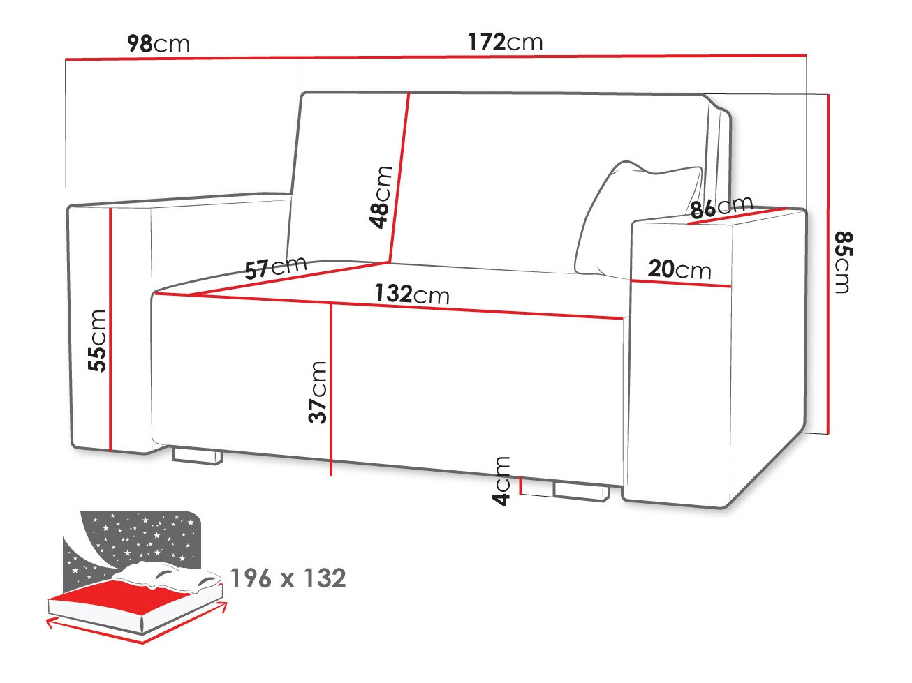 Canapé convertible Serora III (Neve 3)