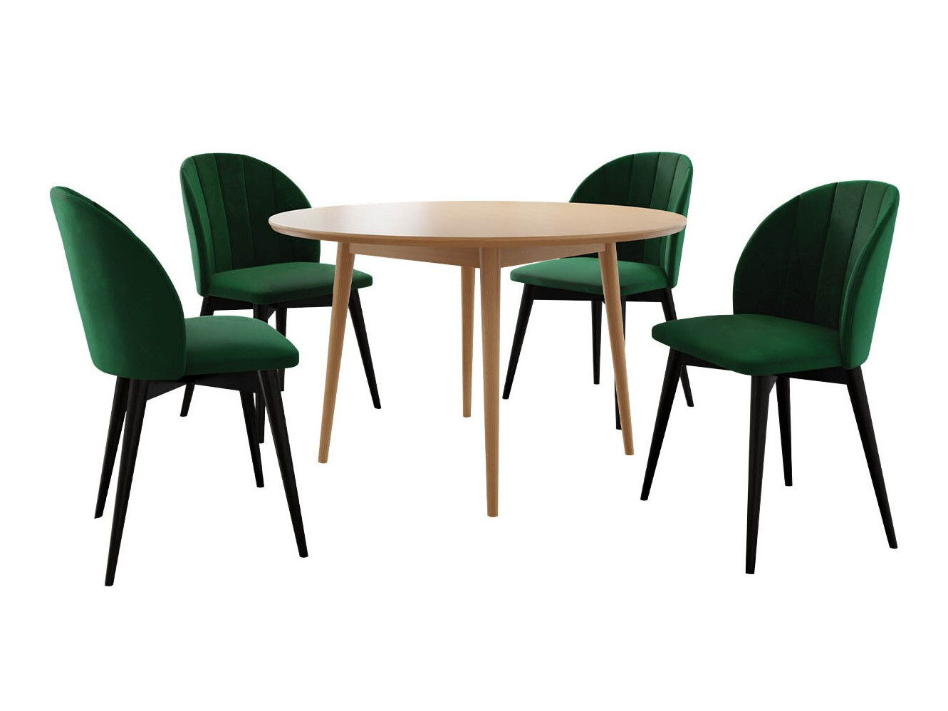 Salle à manger complète Racine 127 (Noir + Magic Velvet 2225)