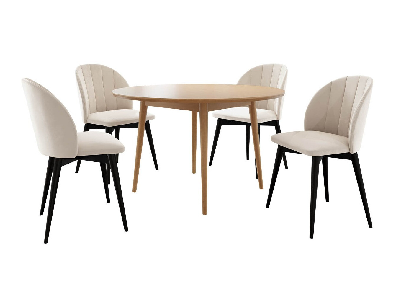 Salle à manger complète Racine 127 (Noir + Magic Velvet 2250)