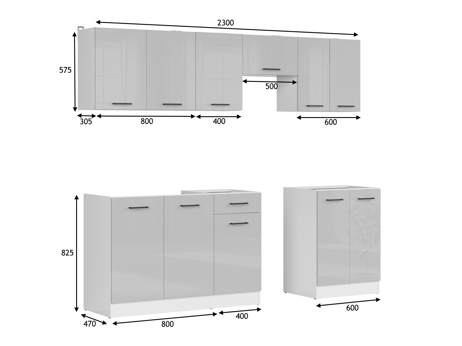 Cuisine complète modulaire Line Grey 119