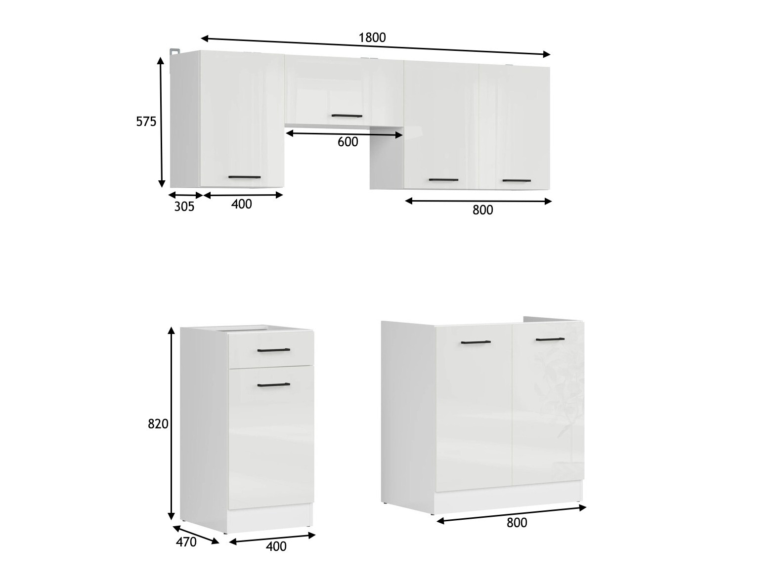 Cuisine complète modulaire Line White 117