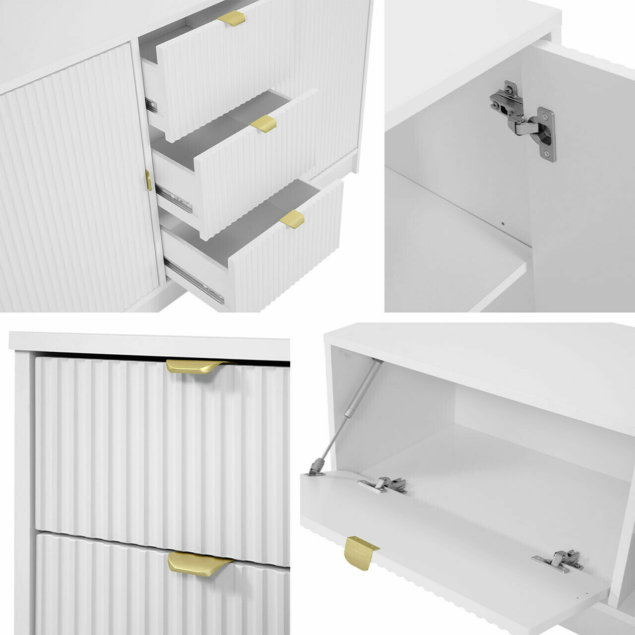 Table de chevet Comfivo Papilio (Blanc)