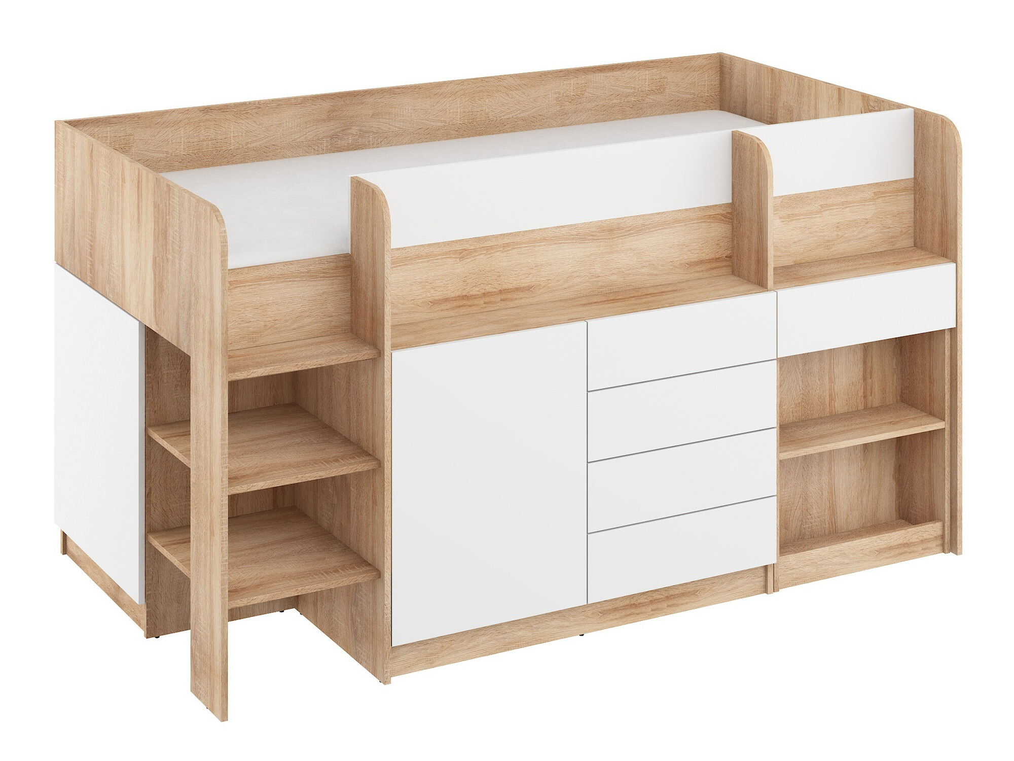 Lit mezzanine Gilroy 116 (Sonoma chêne + Blanc)