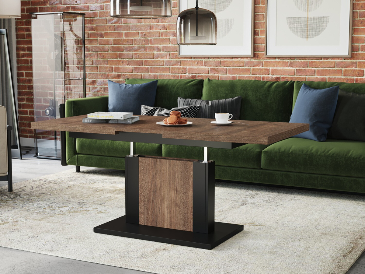 Table basse transformateur Glendale 103 (Chêne foncé + Noir)
