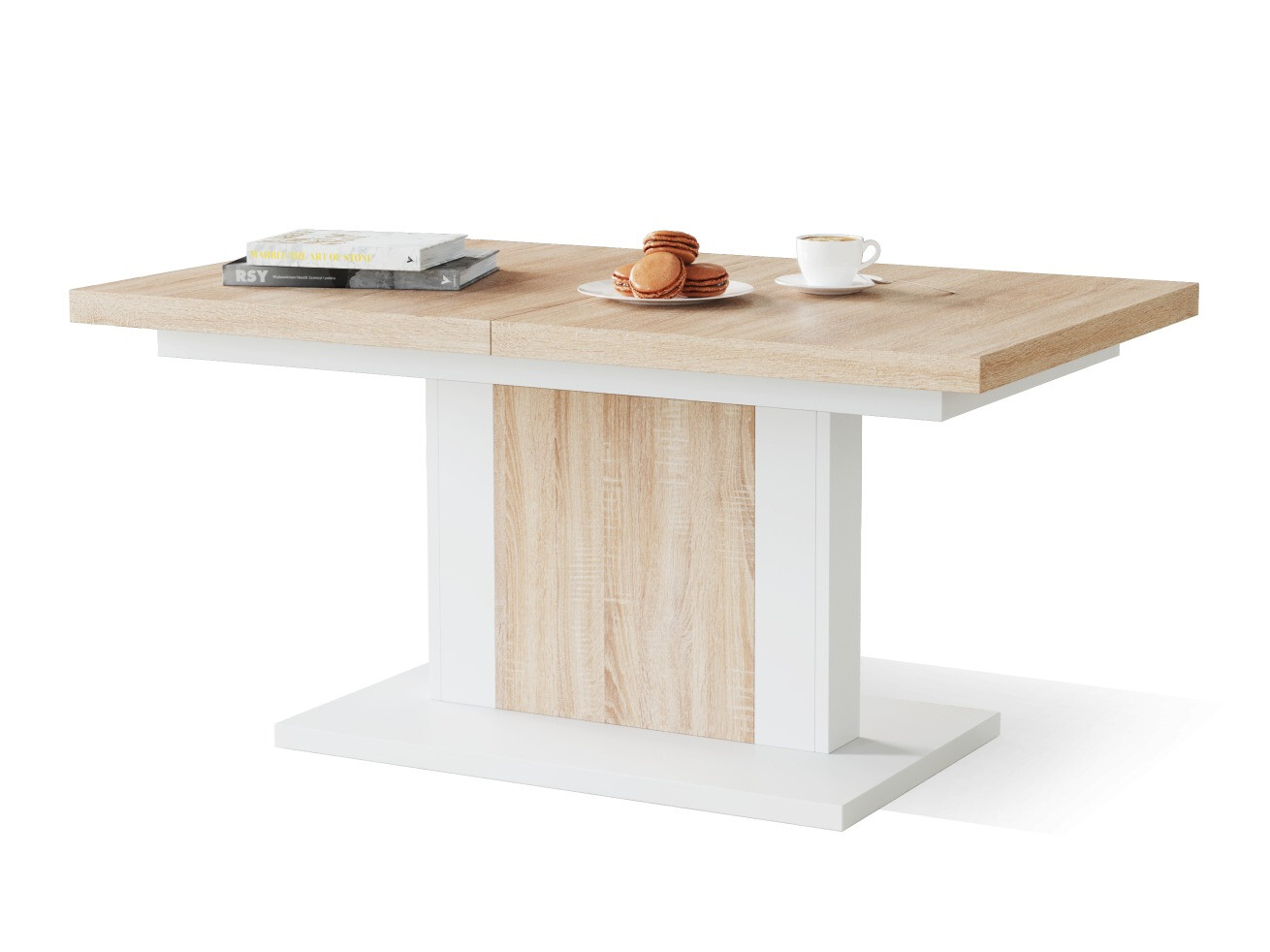 Transforming table basse Glendale 103 (Sonoma chêne + Blanc)